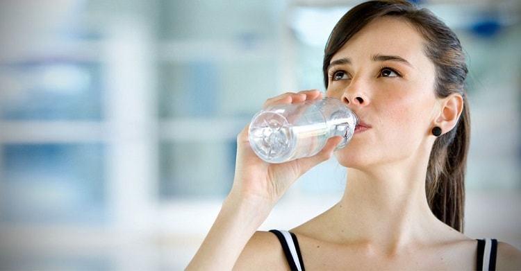 Lady drinking water